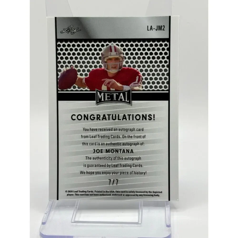 2024 Leaf Collective Joe Montana Green Shimmer Auto 7/7 SP San Francisco 49ers